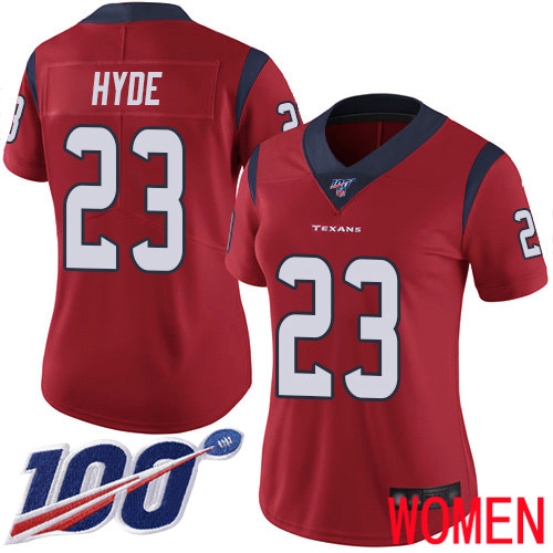 Houston Texans Limited Red Women Carlos Hyde Alternate Jersey NFL Football #23 100th Season Vapor Untouchable->youth nfl jersey->Youth Jersey
